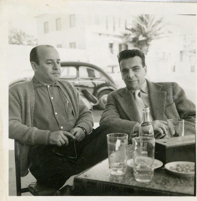 Carlos de Oliveira com Manuel da Fonseca, foto Camâra, 1959