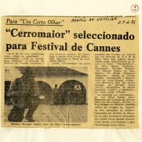 'Cerromaior seleccionado para Festival de Cannes'.  In Diário de Notícias, 27 Abril 1981