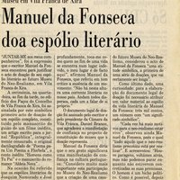 'Manuel da Fonseca doa espólio literário', In Público, 29 novembro 1991