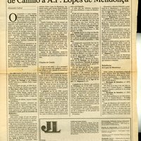 Uma carta inédita, de 1851, de Camilo a A. P. Lopes de Mendonça, por Alexandre Cabral