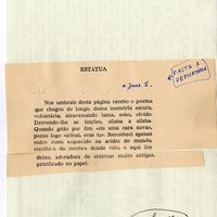  'Sobre o lado esquerdo', 1968, orig. imp. c/ emendas: Prova tipográfica, colada em papel A5, p. 25