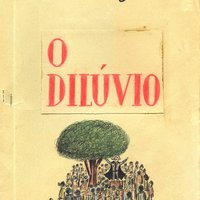  'O Dilúvio' por Mário Braga, 1966, original dactiloescrito, com emendas manuscritas e ilustração de capa pelo autor