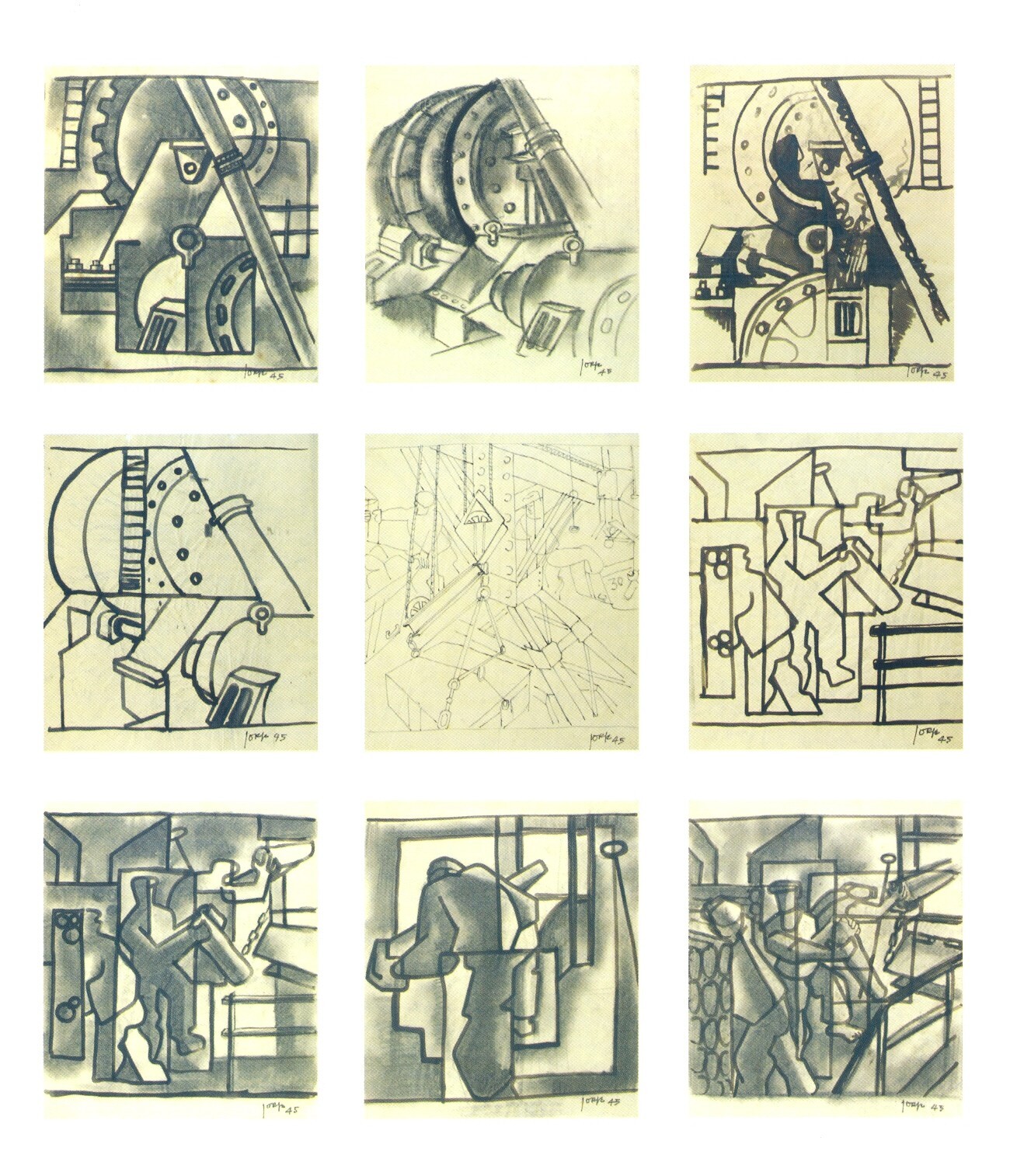 Nove Estudos – fabrico de cimento, 1945, in Catálogo da exposição Uma Arte do Povo pelo Povo e pa...