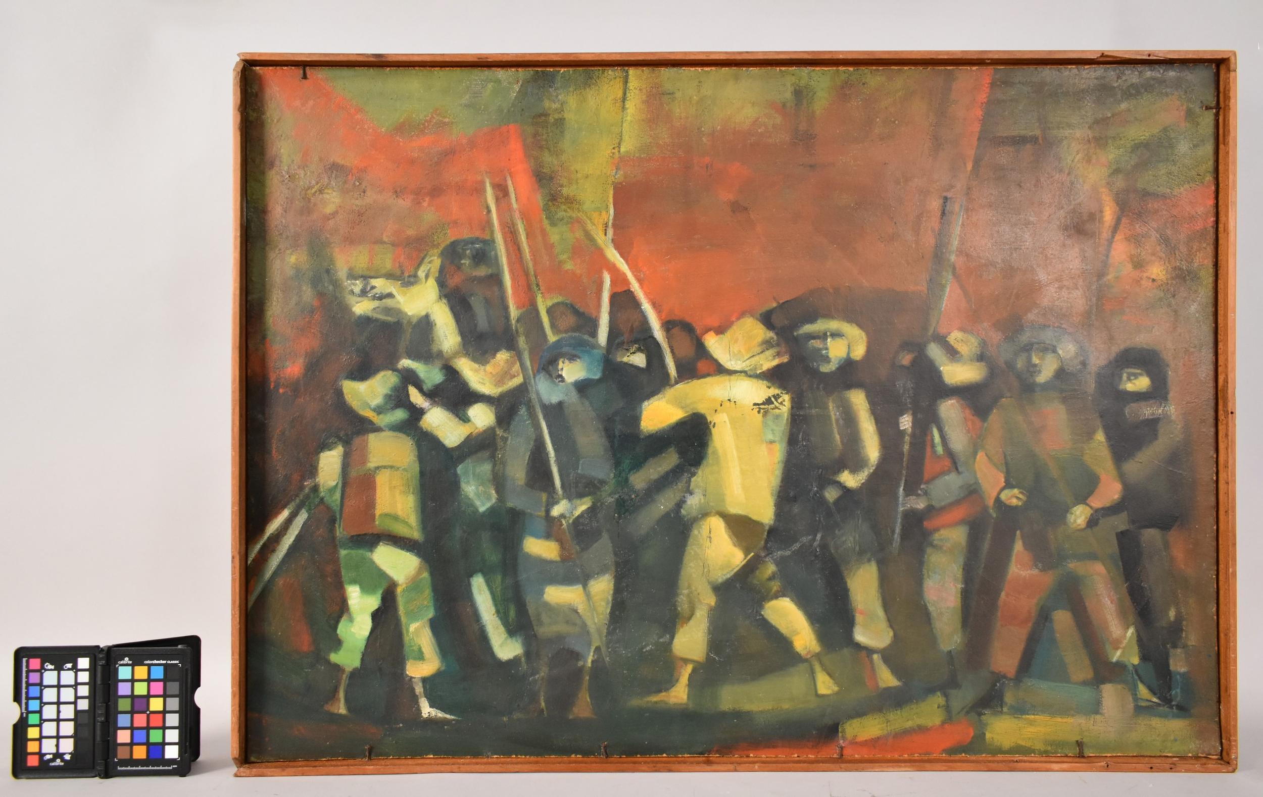 2 Sem título, [anterior a 1957], óleo sobre aglomerado de madeira, 698 x 967 x 55 (mm). Após o re...