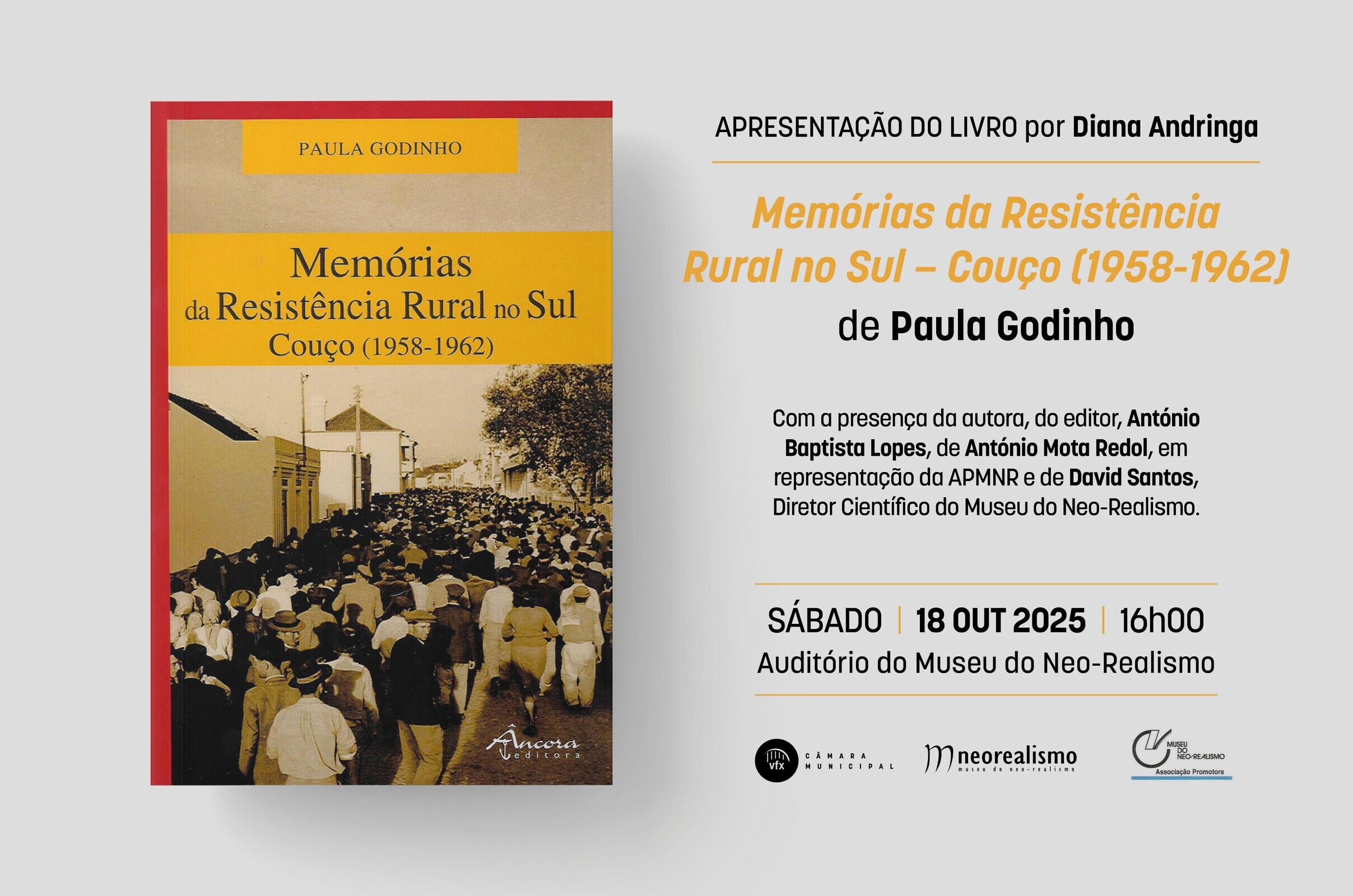 Apresentação do livro  Memórias da Resistência Rural no Sul – Couço (1958-1962)