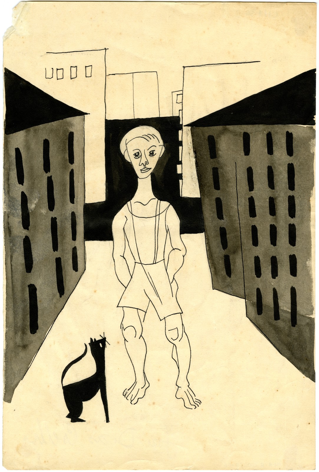 'Rapaz com gato', cerca de 1958